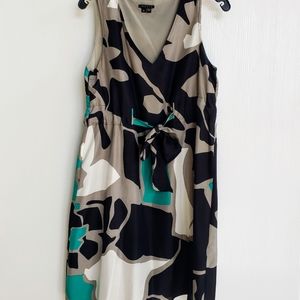 Theory Silk V Neck Tie Dress